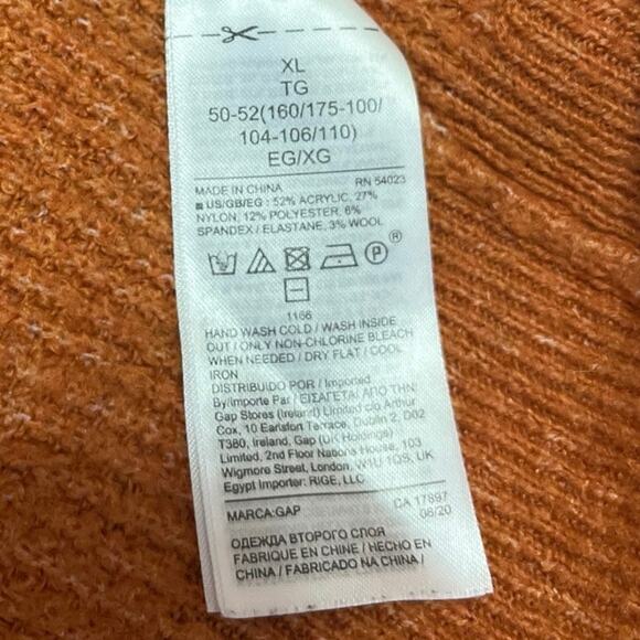 Gap Brown Ribbed Knit Mock Neck Oversized Long Sleeve Pullover Sweater Top Sz XL - Picture 4 of 4